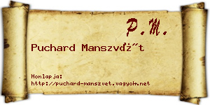 Puchard Manszvét névjegykártya